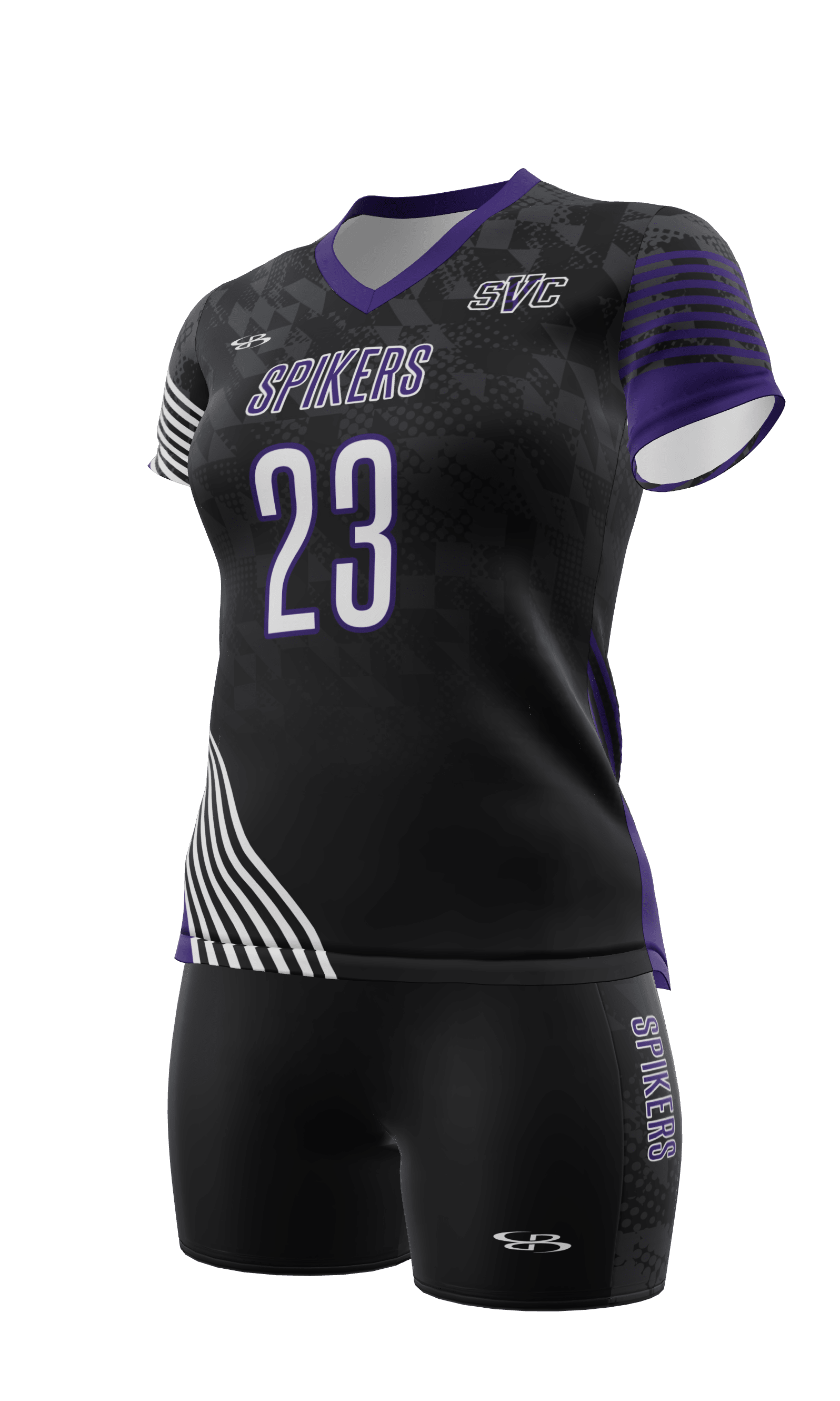 Semi-Fitted Spikes Short Sleeve Jersey and Fury 3 Inch Short 3/4 View Left
