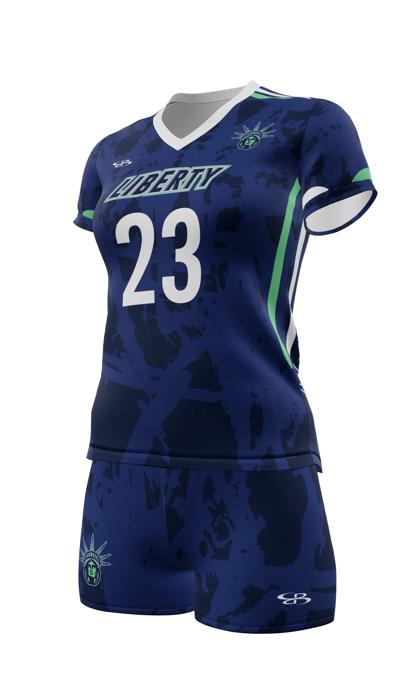 Semi-Fitted Liberty Short Sleeve Jersey and Attack 3 Inch Short 3/4 View Left