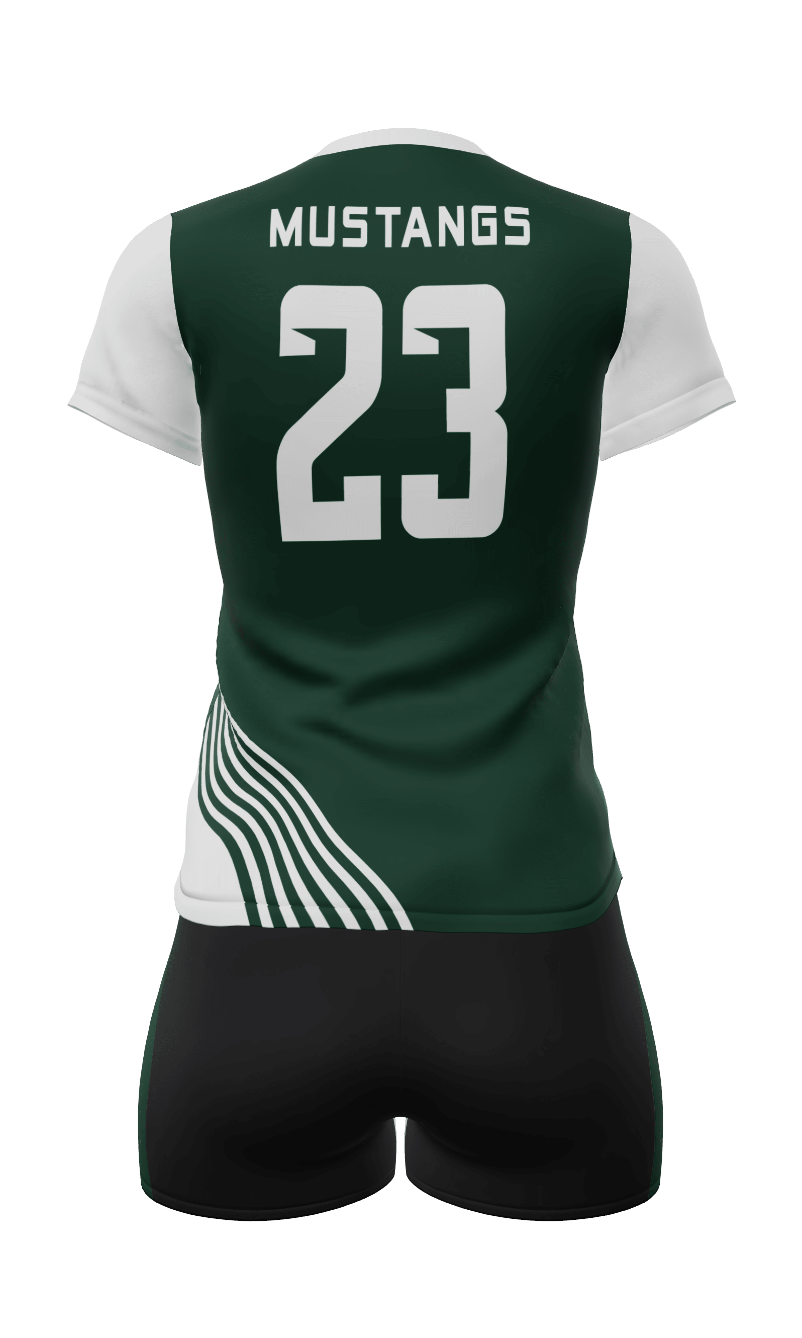 Semi-Fitted Mustangs Kelly Green Short Sleeve Jersey and Attack 4 Inch Short Back View