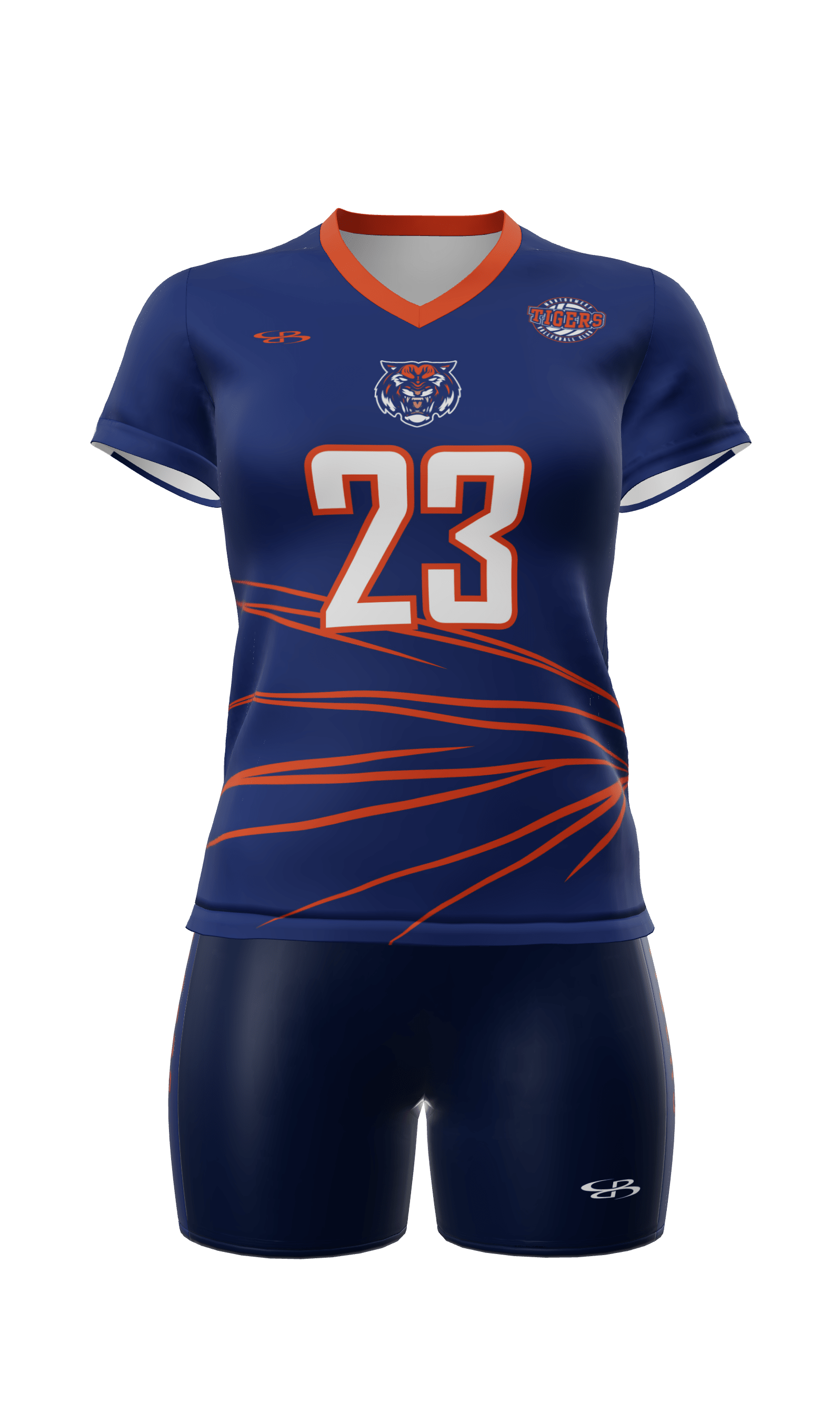 Semi-Fitted Tigers Short Sleeve Jersey and Fury 4 Inch Short Front View