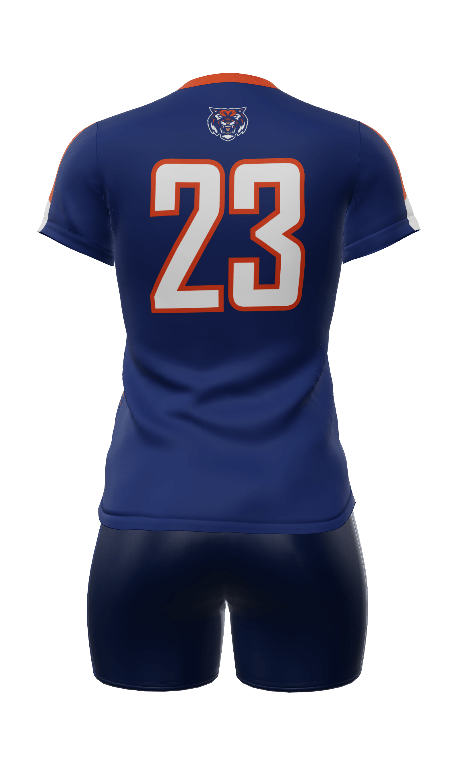 Semi-Fitted Tigers Short Sleeve Jersey and Fury 4 Inch Short Back View