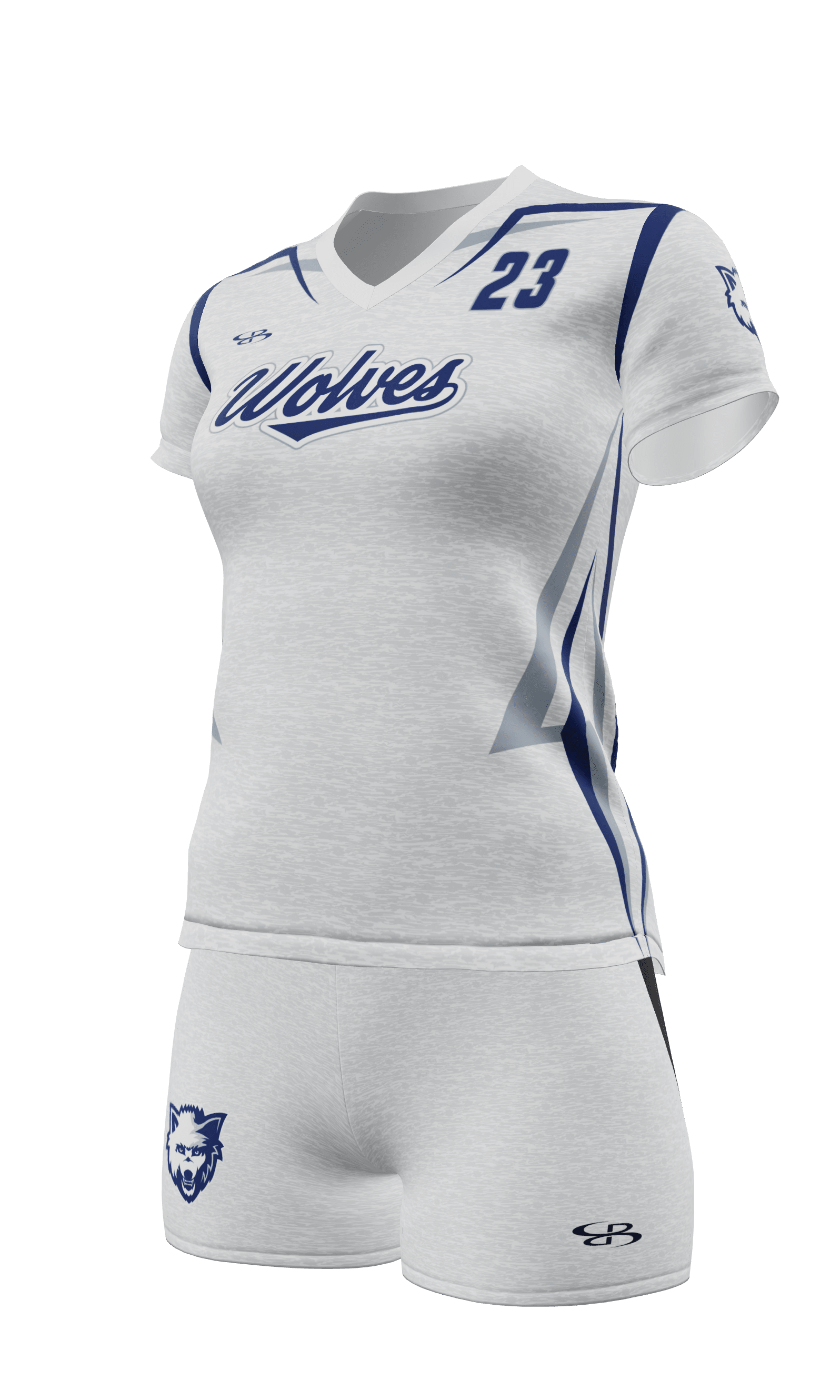 Semi-Fitted Wolves Short Sleeve Jersey and Attack 3 Inch Short 3/4 View Left