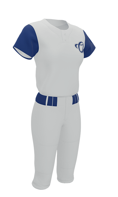 White O 2 Button Short Sleeve Jersey & Pant