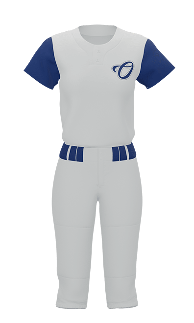 Front White O 2 Button Short Sleeve Jersey & Pant