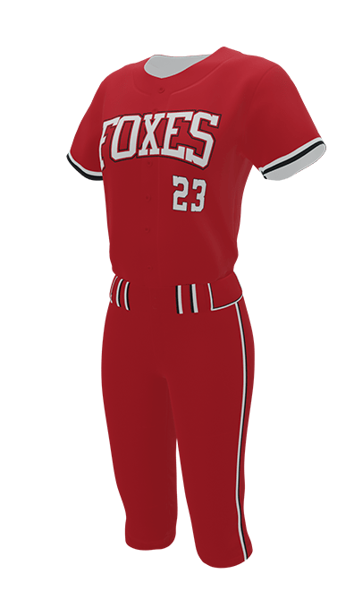 Left Red Foxes Full Button Short Sleeve Jersey & Pant