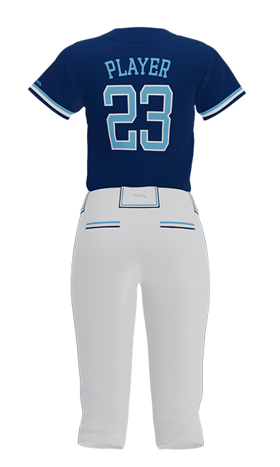 Back Navy Thunder 2 Button Short Sleeve Jersey & Pant